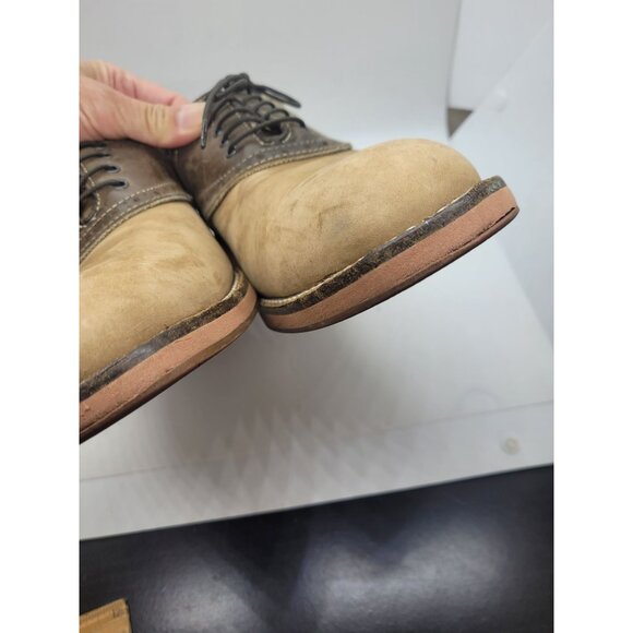 Mens Bass & Co Leather Oxford Shoes Brown Tan 9.5M - Picture 6 of 8